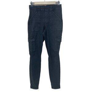 Spanx Women Size M Black Cargo Stretch Twill High Rise Pants‎